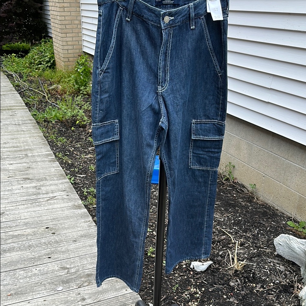 Stylish Blue Denim Cargo Pants